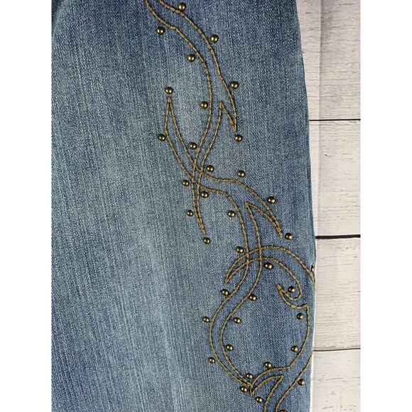 Harley Davidson Jeans Womens 10- 31/29 Embroidered Boot Cut - Picture 4 of 4